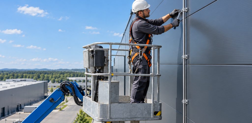 Montaż przewodu odgromowego na elewacji hali Instalacja odgromowa – spokój podczas każdej burzy