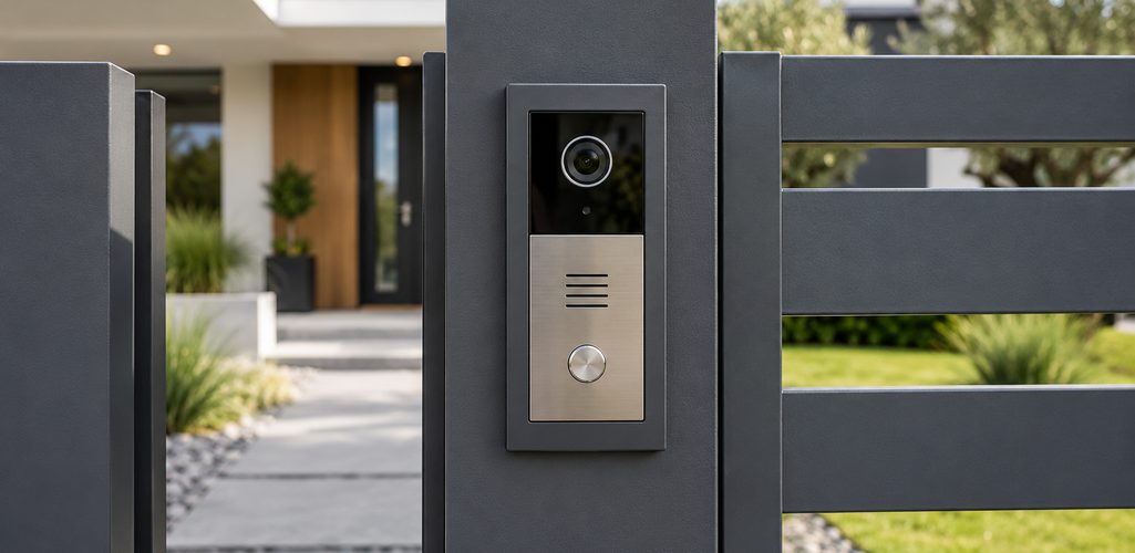 Wideodomofon przy bramie domu jednorodzinnego Kontrola dostępu – bezpieczeństwo bez pęku kluczy
